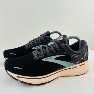 Brooks Ghost 14 Womens Running Shoes Black Pink Yucca 1203561B072 Size 11